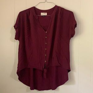 Maroon High-Low Blouse